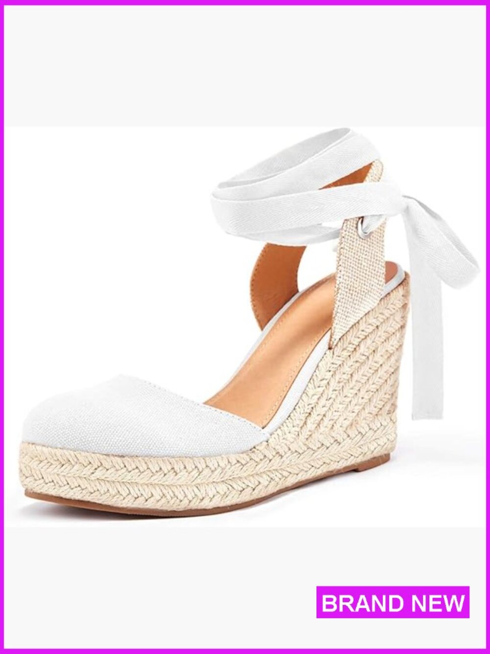 Womens Espadrilles Wedge Sandals Platform Closed Toe Ankle Strap Lace Up Boho